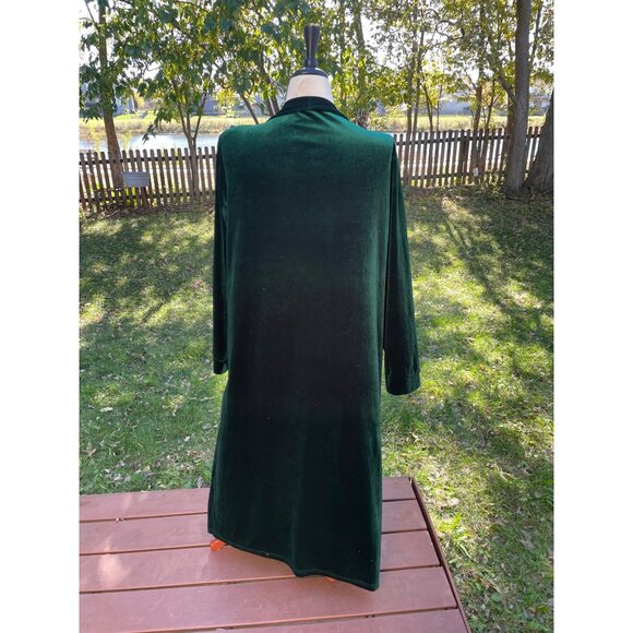 Velvet Green Long Duster Cardigan With Pockets Womens 2XL 95% Polyester 5% Elast - Picture 6 of 9